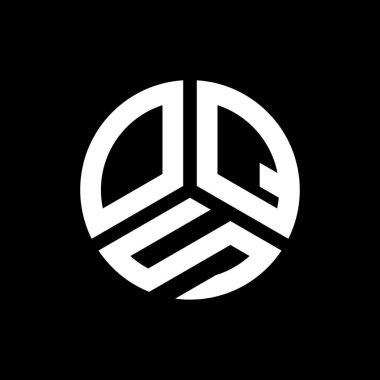 Siyah arka planda OQS harf logosu tasarımı. OQS yaratıcı harflerin baş harfleri logo kavramı. OQS harf tasarımı.