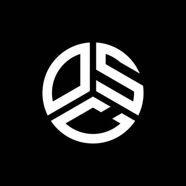 Siyah arka planda OSC harf logosu tasarımı. OSC yaratıcı harflerin baş harfleri logo kavramı. OSC harf tasarımı.