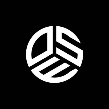 Siyah arka planda OSE harfi logo tasarımı. OSE yaratıcı harflerin baş harfleri logo kavramı. OSE harf tasarımı.