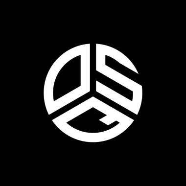 Siyah arka planda OSQ harfi logo tasarımı. OSQ yaratıcı harflerin baş harfleri logo kavramı. OSQ harf tasarımı.