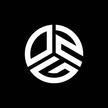 Siyah arka planda OZG harfi logo tasarımı. OZG yaratıcı harflerin baş harfleri logo kavramı. OZG harf tasarımı.