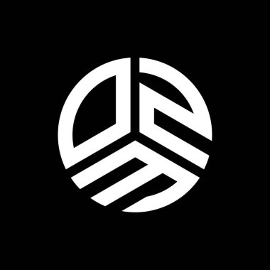 Siyah arka planda OZM harf logosu tasarımı. OZM yaratıcı harflerin baş harfleri logo kavramı. OZM harf tasarımı.
