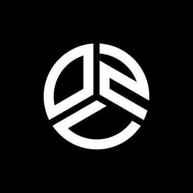 Siyah arka planda OZV harf logosu tasarımı. OZV yaratıcı harflerin baş harfleri logo kavramı. OZV harf tasarımı.