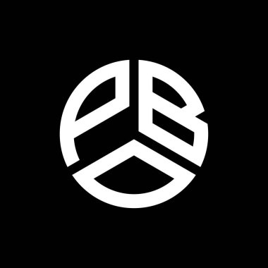 Siyah arka planda PBO harf logosu tasarımı. PBO yaratıcı harflerin baş harfleri logo konsepti. PBO harf tasarımı.