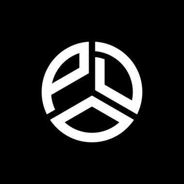 Siyah arka planda PCDO harf logosu tasarımı. PCDO yaratıcı harflerin baş harfleri logo kavramı. PCDO harf tasarımı.