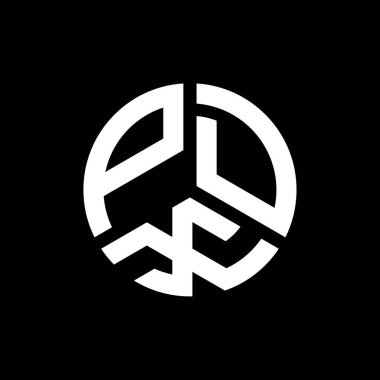 Siyah arkaplanda PDX harf logosu tasarımı. PDX yaratıcı harflerin baş harfleri logo kavramı. PDX harf tasarımı.