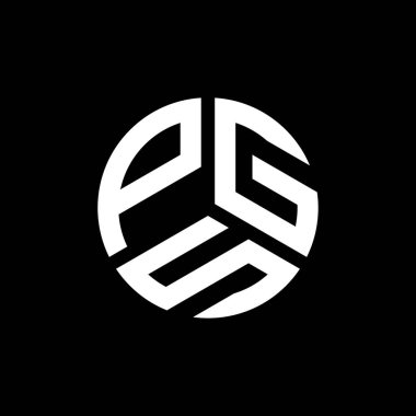 Siyah arka planda PGS harfi logo tasarımı. PGS yaratıcı harfler logosu konsepti. PGS harf tasarımı.