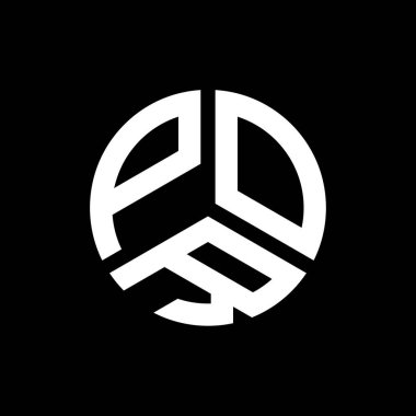 Siyah arka planda POR harf logosu tasarımı. POR yaratıcı harflerin baş harfleri logo kavramı. POR harf tasarımı.