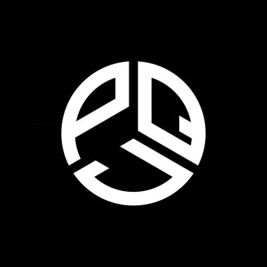 Siyah arka planda PQJ harf logosu tasarımı. PQJ yaratıcı harflerin baş harfleri logo kavramı. PQJ harf tasarımı.
