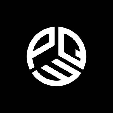 Siyah arkaplanda PQW harf logosu tasarımı. PQW yaratıcı harflerin baş harfleri logo kavramı. PQW harf tasarımı.