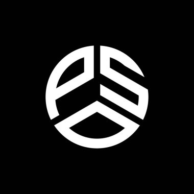 Siyah arka planda PSO harfi logo tasarımı. PSO yaratıcı harflerin baş harfleri logo kavramı. PSO harf tasarımı.