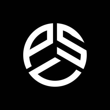 Siyah arkaplanda PSV harf logosu tasarımı. PSV yaratıcı harflerin baş harfleri logo kavramı. PSV harf tasarımı.