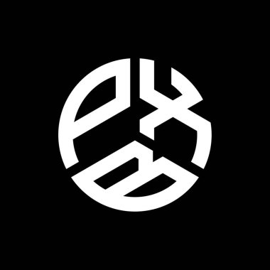 Siyah arkaplanda PXB harf logosu tasarımı. PXB yaratıcı harflerin baş harfleri logo kavramı. PXB harf tasarımı.