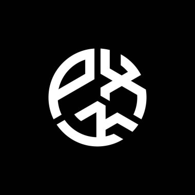 Siyah arkaplanda PXK harf logosu tasarımı. PXK yaratıcı harflerin baş harfleri logo kavramı. PXK harf tasarımı.