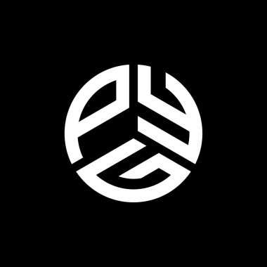 Siyah arkaplanda PYG harf logosu tasarımı. PYG yaratıcı harflerin baş harfleri logo kavramı. PYG harf tasarımı.