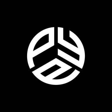 Siyah arkaplanda PYP harf logosu tasarımı. PYP yaratıcı harflerin baş harfleri logo kavramı. PYP harf tasarımı.