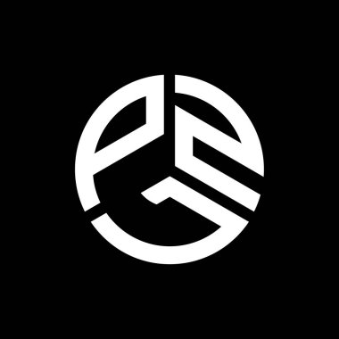 Siyah arkaplanda PZL harf logosu tasarımı. PZL yaratıcı harflerin baş harfleri logo kavramı. PZL harf tasarımı.
