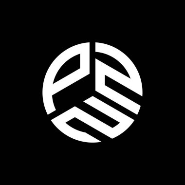 Siyah arkaplanda PZN harf logosu tasarımı. PZN yaratıcı harflerin baş harfleri logo kavramı. PZN harf tasarımı.