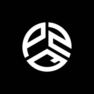 Siyah arka planda PZQ harfi logo tasarımı. PZQ yaratıcı harflerin baş harfleri logo kavramı. PZQ harf tasarımı.