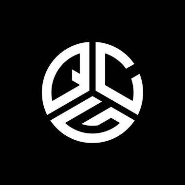 Siyah arkaplanda QCG harf logosu tasarımı. QCG yaratıcı harflerin baş harfleri logo kavramı. QCG harf tasarımı.