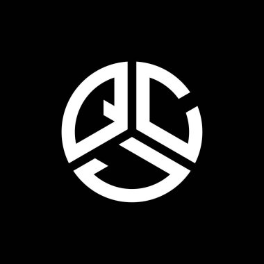 QCJ harf logo tasarımı siyah arkaplan üzerine. QCJ yaratıcı harflerin baş harfleri logo kavramı. QCJ harf tasarımı.