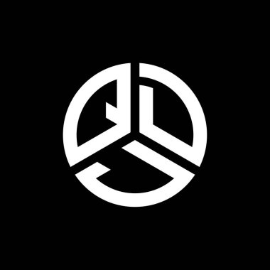 QDJ harf logo tasarımı siyah arkaplan üzerine. QDJ yaratıcı harflerin baş harfleri logo kavramı. QDJ harf tasarımı.