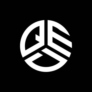 Siyah arkaplanda QED harf logosu tasarımı. QED yaratıcı harf logosu konsepti. QED harf tasarımı.