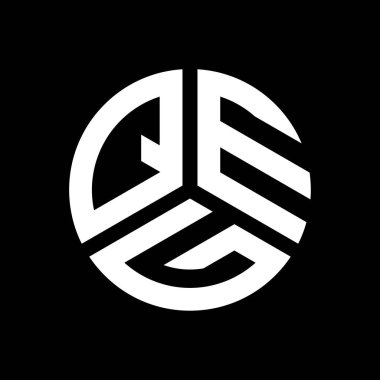 Siyah arkaplanda QEG harf logosu tasarımı. QEG yaratıcı harflerin baş harfleri logo kavramı. QEG harf tasarımı.