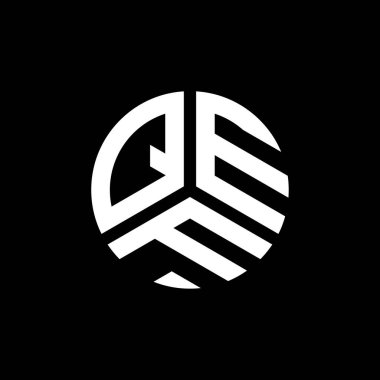Siyah arkaplanda QEF harf logosu tasarımı. QEF yaratıcı harf logosu konsepti. QEF harf tasarımı.