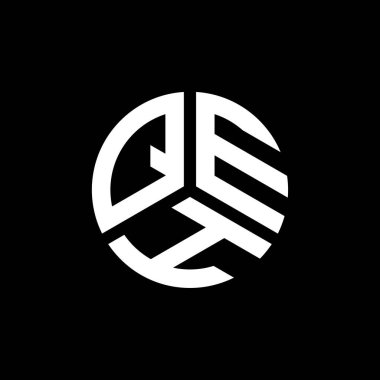 Siyah arkaplanda QEH harf logosu tasarımı. QEH yaratıcı harflerin baş harfleri logo kavramı. QEH harf tasarımı.