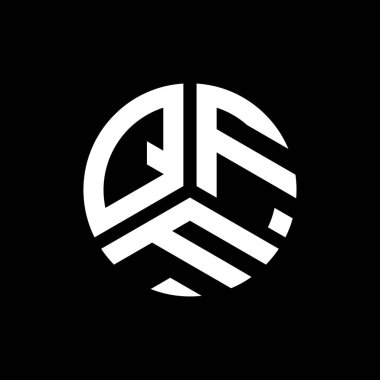 Siyah arkaplanda QFF harf logosu tasarımı. QFF yaratıcı harflerin baş harfleri logo kavramı. QFF harf tasarımı.