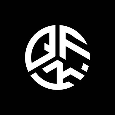QFQ harfi logo tasarımı siyah arkaplan üzerine. QFQ yaratıcı harflerin baş harfleri logo kavramı. QFQ harf tasarımı.