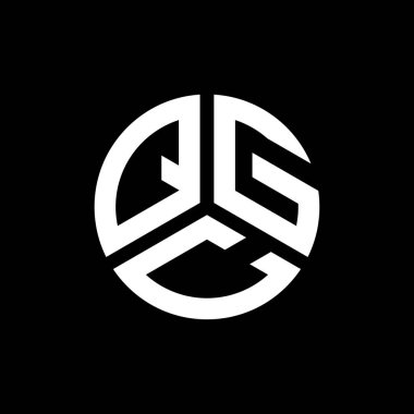 Siyah arkaplanda QGC harf logosu tasarımı. QGC yaratıcı harf logosu kavramı. QGC harf tasarımı.