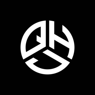 QHJ harf logo tasarımı siyah arkaplan üzerine. QHJ yaratıcı harflerin baş harfleri logo kavramı. QHJ harf tasarımı.