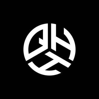 QHH harf logo tasarımı siyah arkaplan üzerine. QHH yaratıcı harflerin baş harfleri logo kavramı. QHH harf tasarımı.