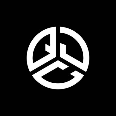 QJC harf logo tasarımı siyah arkaplan üzerine. QJC yaratıcı harflerin baş harfleri logo kavramı. QJC harf tasarımı.