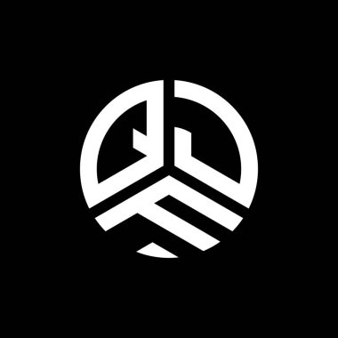 QJF harf logo tasarımı siyah arkaplan üzerine. QJF yaratıcı harf logosu konsepti. QJF harf tasarımı.