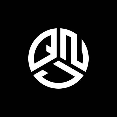 QNJ harfi logo tasarımı siyah arkaplan üzerine. QNJ yaratıcı harflerin baş harfleri logo kavramı. QNJ harf tasarımı.