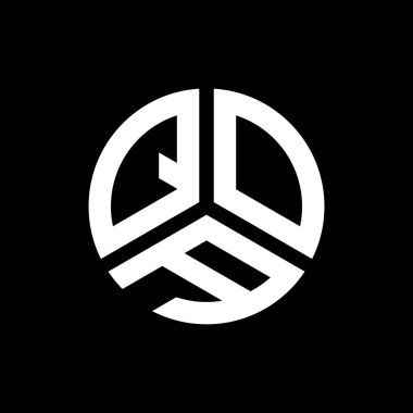 Siyah arka planda QOA harf logosu tasarımı. QOA yaratıcı harf logosu konsepti. QOA harf tasarımı.