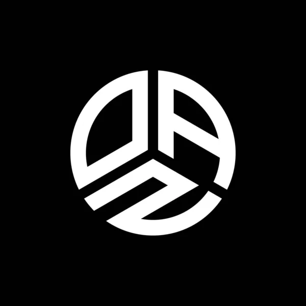 Diseño Del Logotipo Letra Oaz Sobre Fondo Negro Oaz Iniciales — Archivo Imágenes Vectoriales