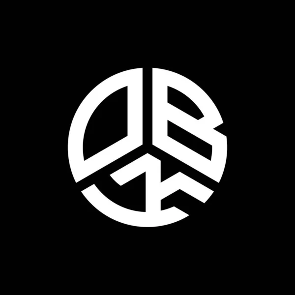 Дизайн Логотипа Obk Чёрном Фоне Концепция Логотипа Obk Творческими Инициалами — стоковый вектор
