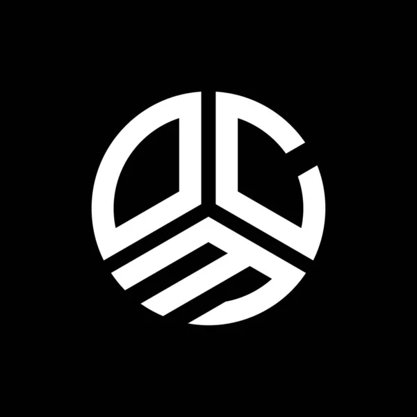 Printocm Logo Ontwerp Zwarte Achtergrond Ocm Creatieve Initialen Letter Logo — Stockvector