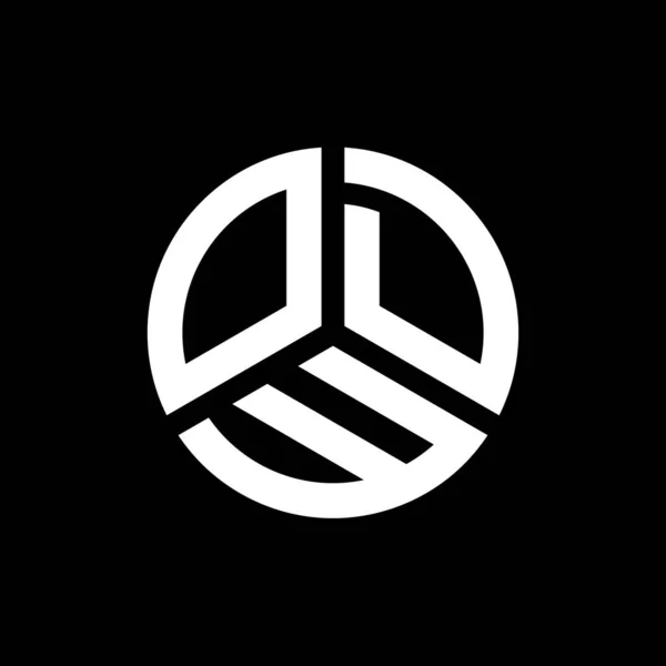 Diseño Del Logotipo Letra Odw Sobre Fondo Negro Odw Iniciales — Vector de stock