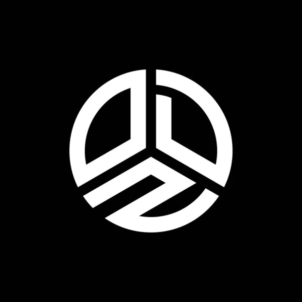 Diseño Del Logotipo Letra Odz Sobre Fondo Negro Odz Iniciales — Vector de stock