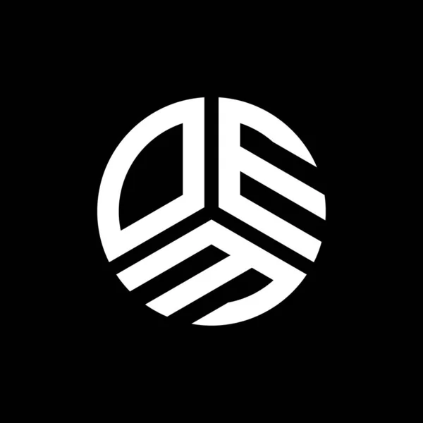 Design Logotipo Carta Oem Fundo Preto Oem Criativo Iniciais Letra — Vetor de Stock