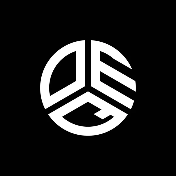 Diseño Del Logotipo Letra Oeq Sobre Fondo Negro Oeq Iniciales — Vector de stock