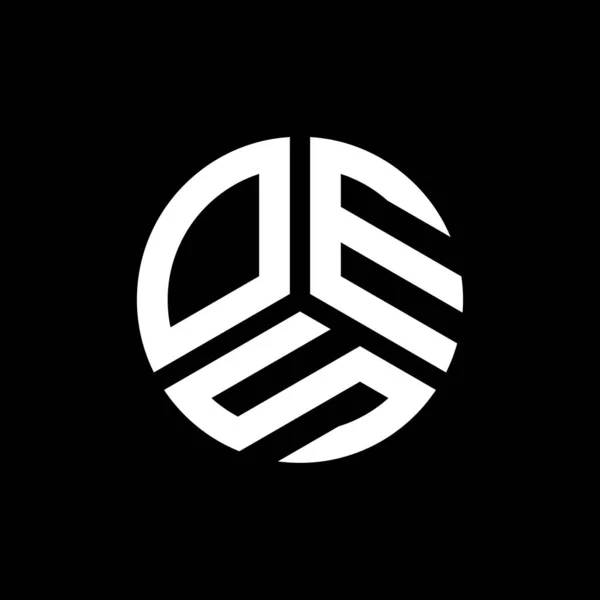 Oes Lettera Logo Design Sfondo Nero Concetto Logo Lettera Iniziali — Vettoriale Stock