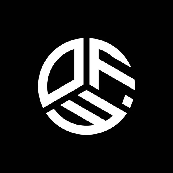 Ofw Lettre Logo Design Sur Fond Noir Ofw Initiales Créatives — Image vectorielle
