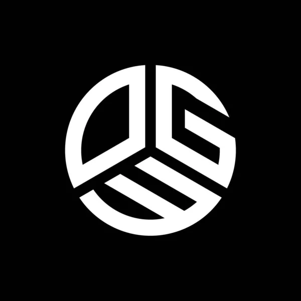 Ogw Lettera Logo Design Sfondo Nero Ogw Creativo Iniziali Lettera — Vettoriale Stock