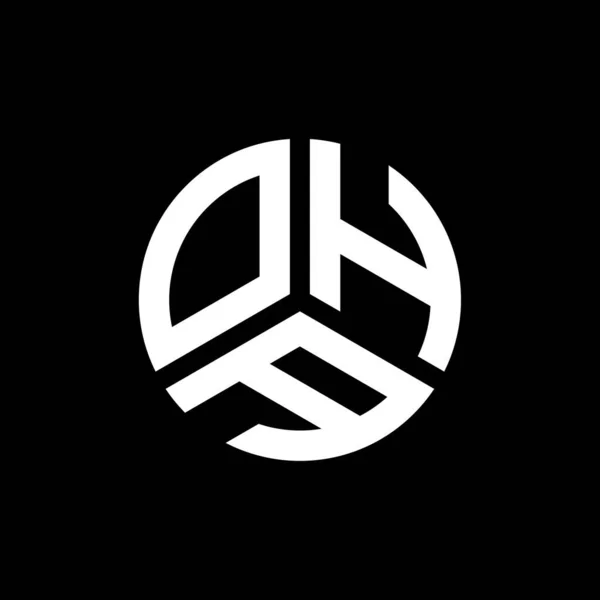 Projekt Logo Litery Oha Czarnym Tle Pomysł Logo Kreatywnych Inicjałów — Wektor stockowy
